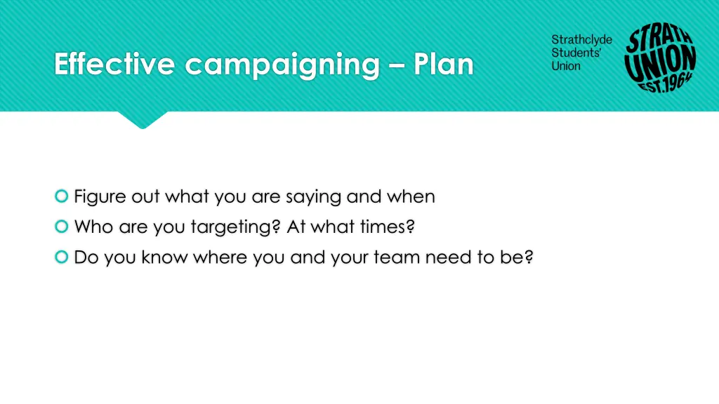 effective campaigning plan