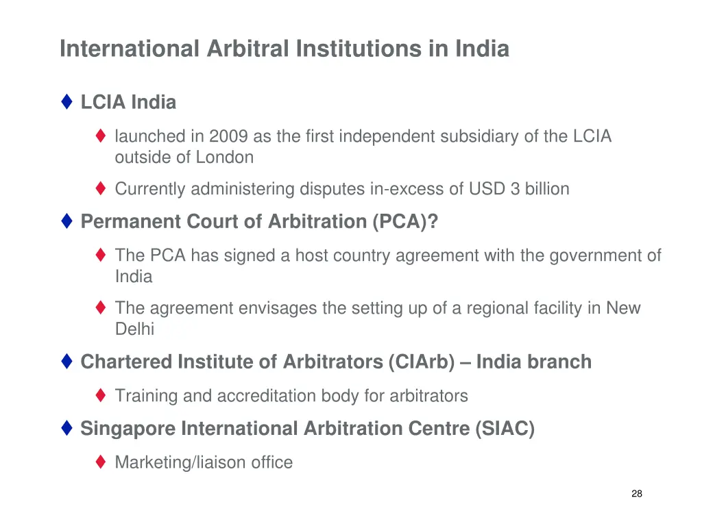 international arbitral institutions in india