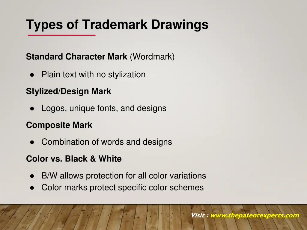 types of trademark drawings