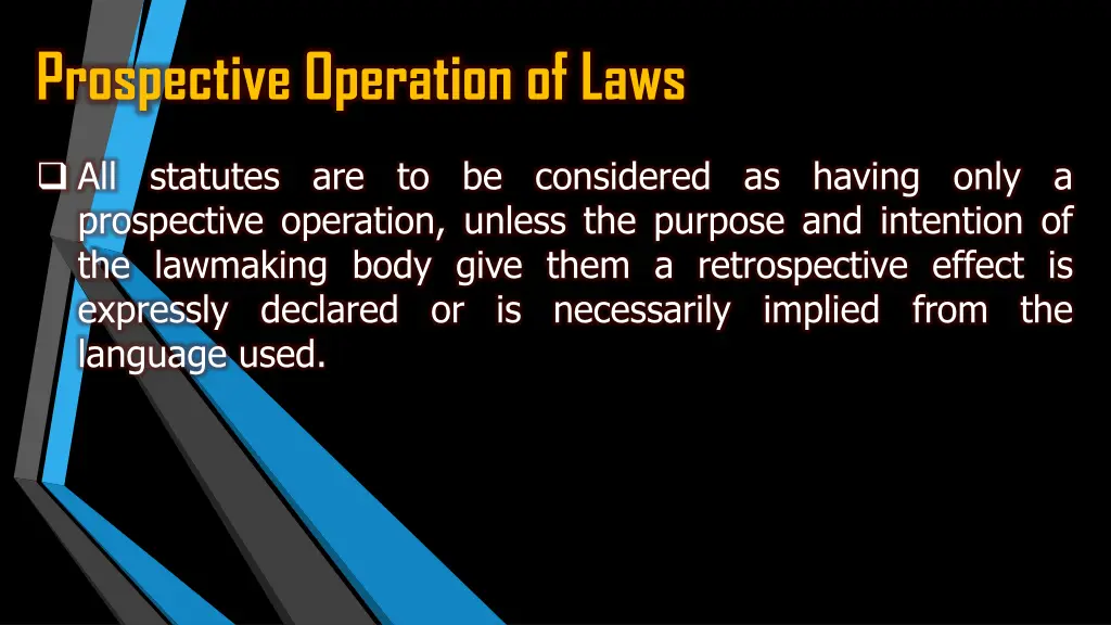 prospective operation of laws