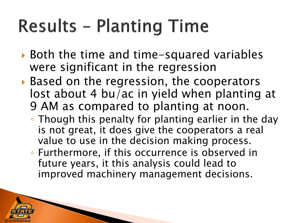 both the time and time squared variables were