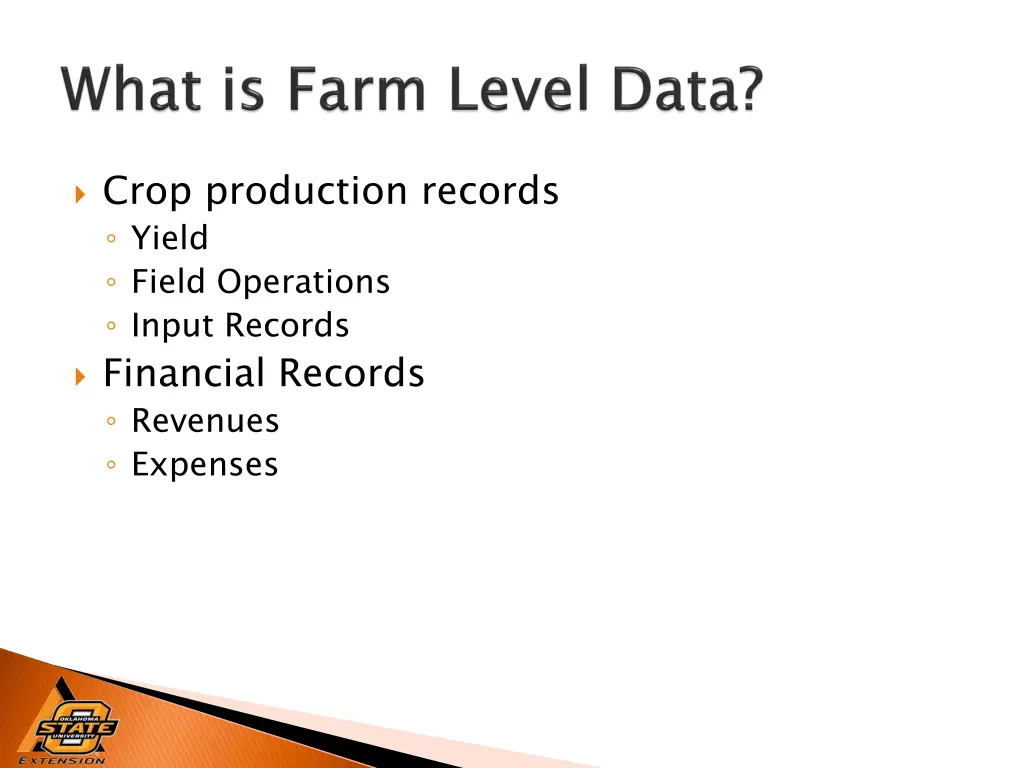 crop production records yield field operations