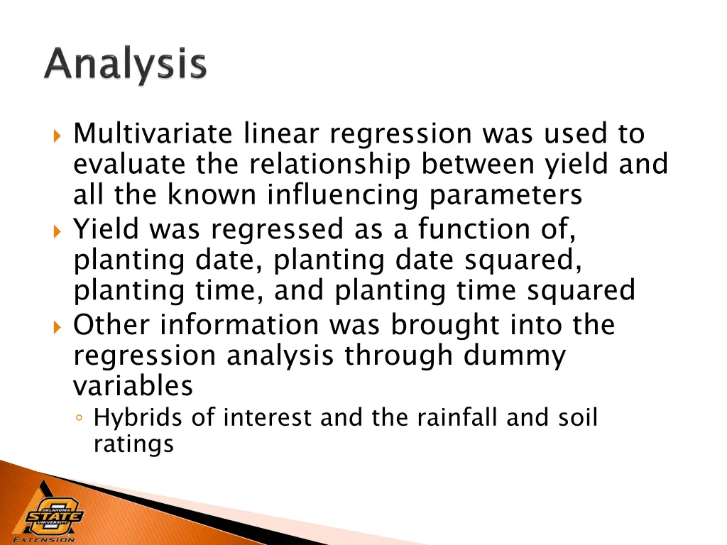 multivariate linear regression was used