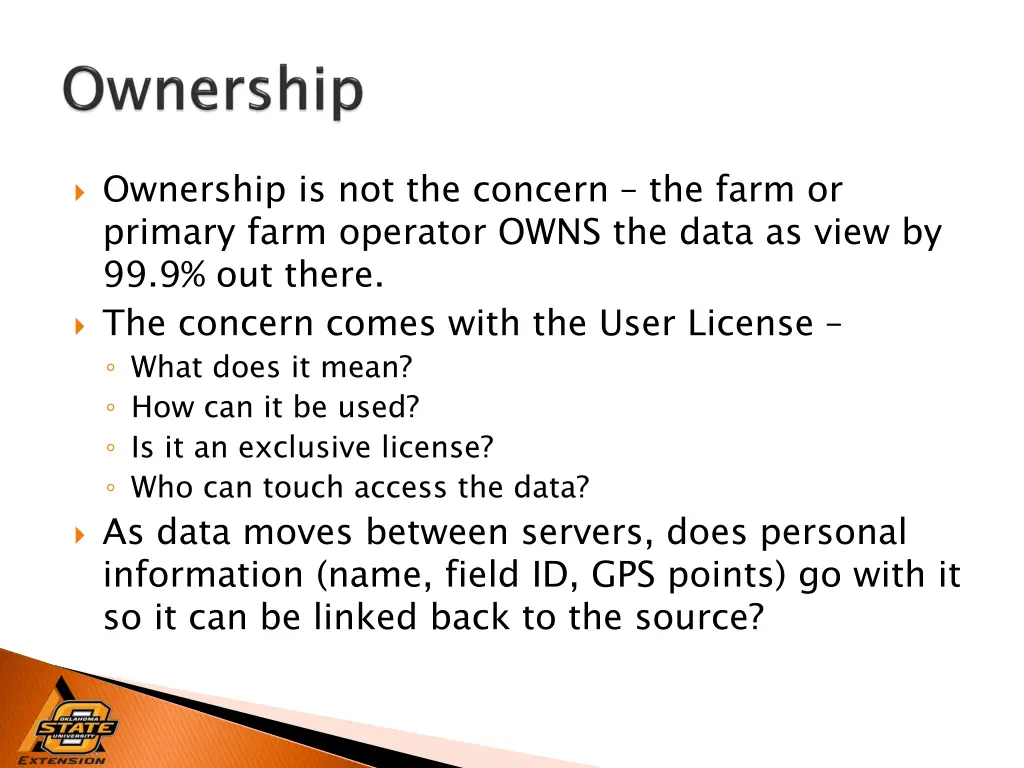 ownership is not the concern the farm or primary
