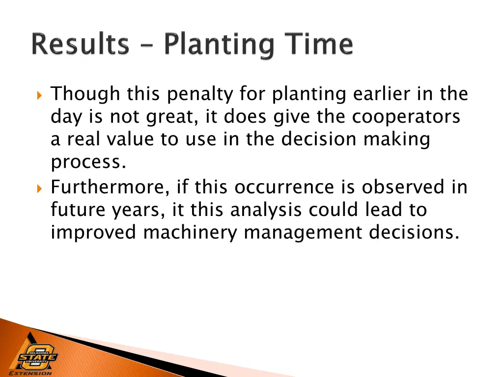 though this penalty for planting earlier