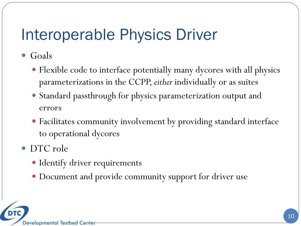 interoperable physics driver