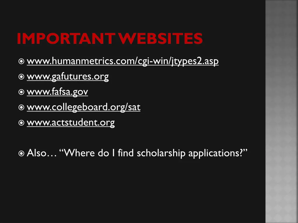 important websites