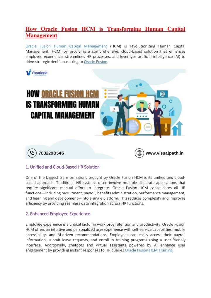 how oracle fusion hcm is transforming human