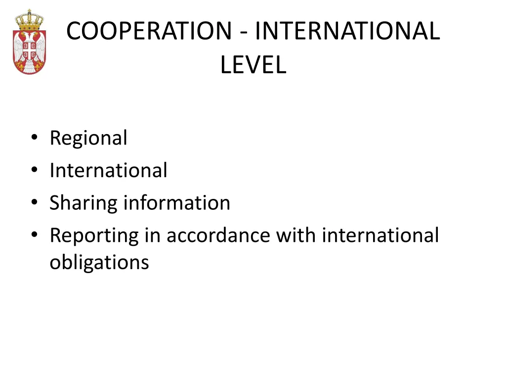 cooperation international level