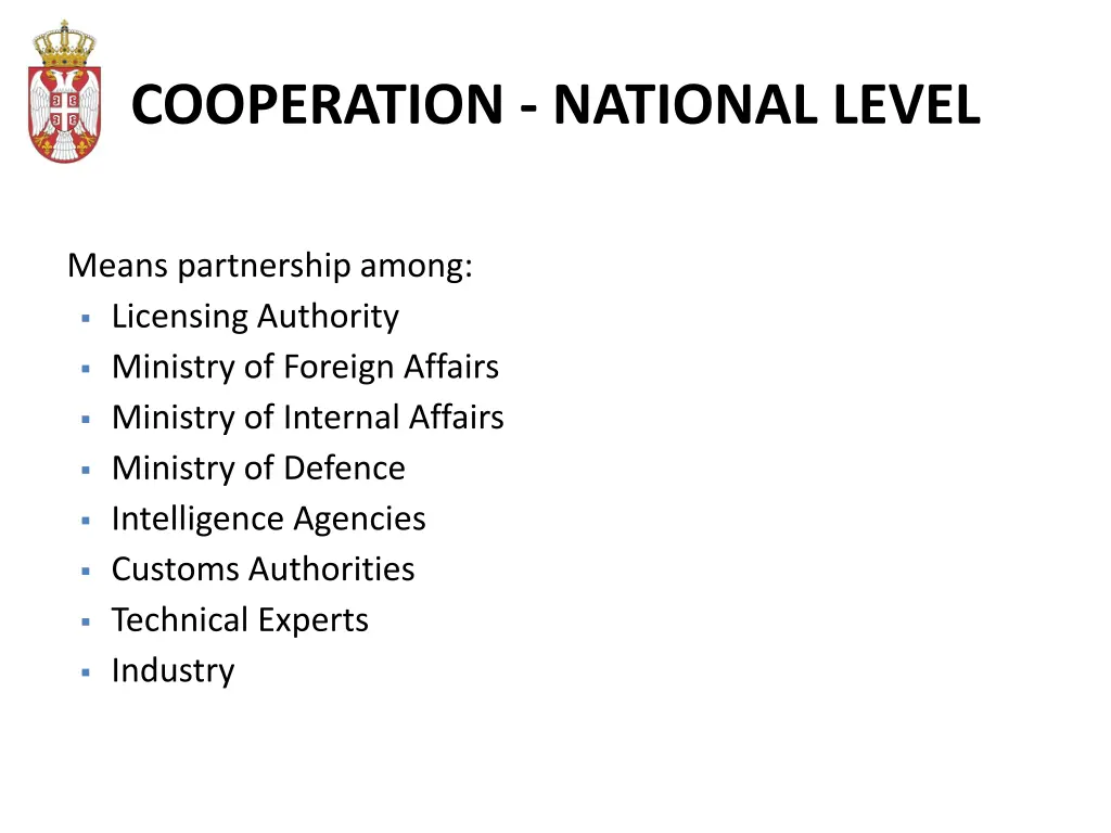 cooperation national level