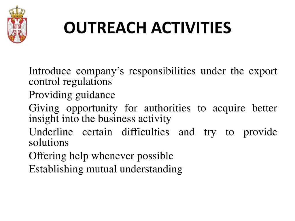 outreach activities