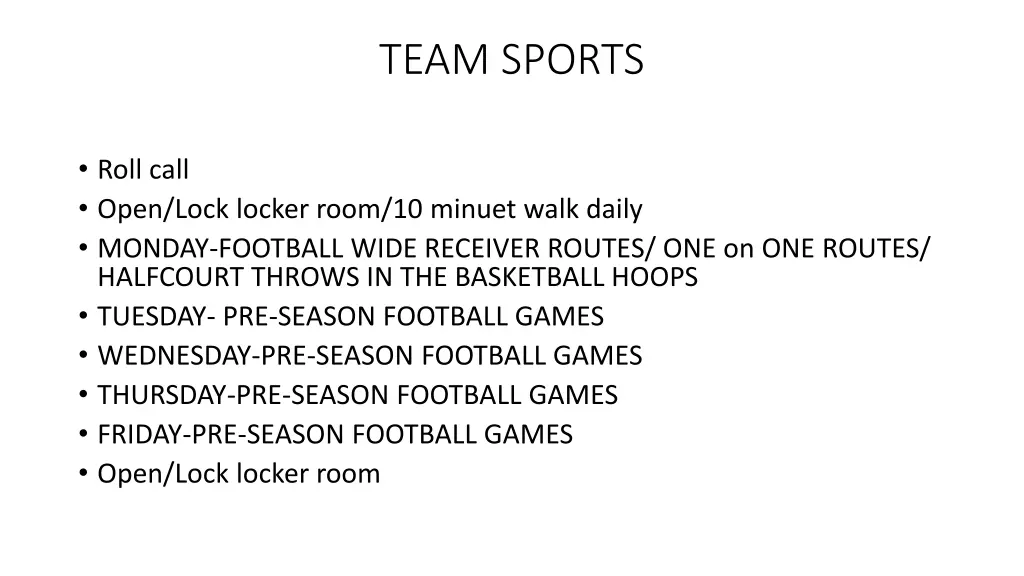 team sports