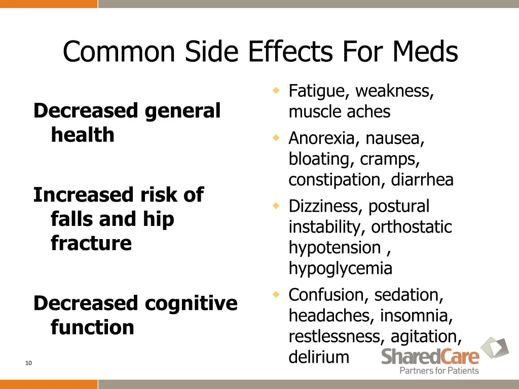 common side effects for meds