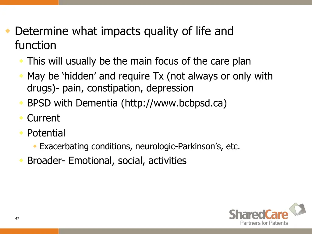 determine what impacts quality of life