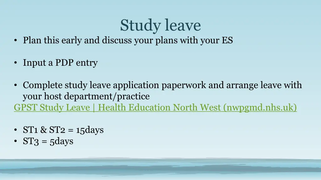 study leave