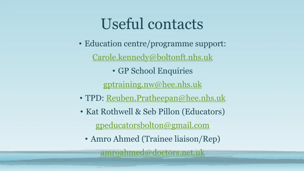 useful contacts