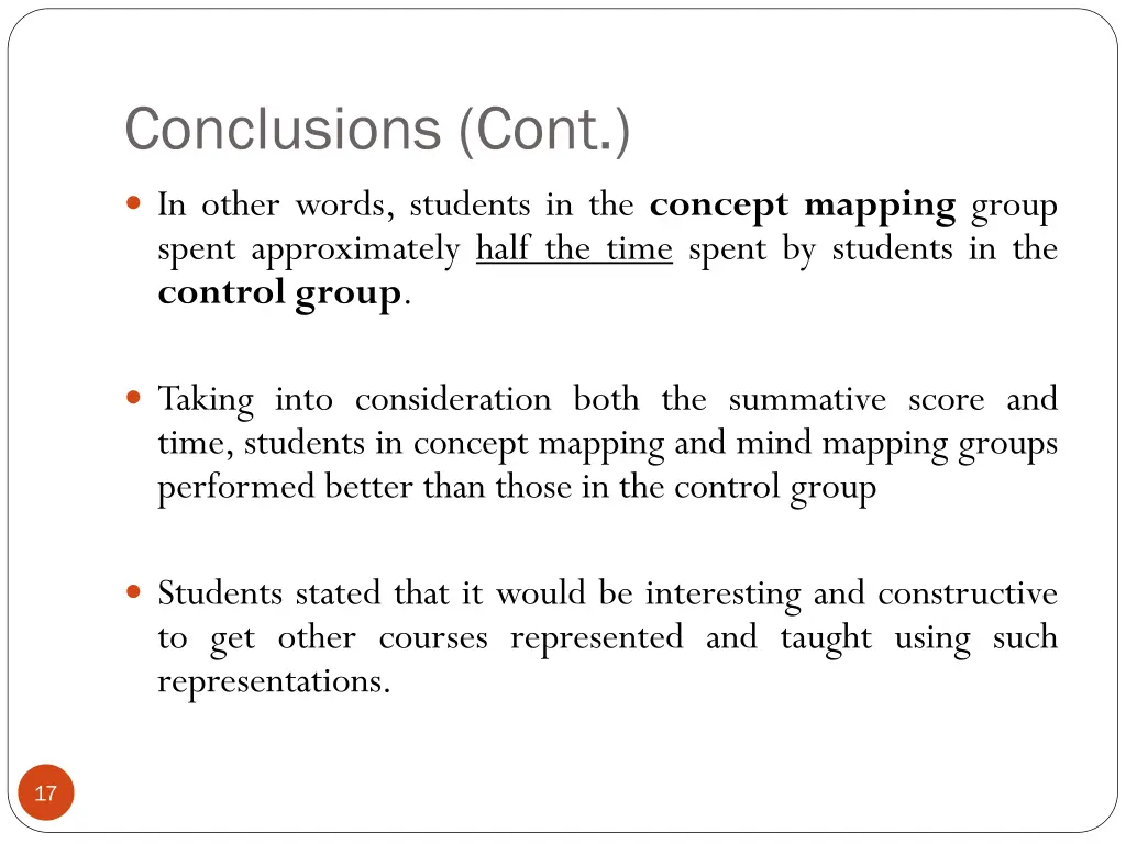 conclusions cont