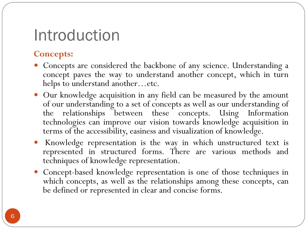 introduction concepts concepts are considered
