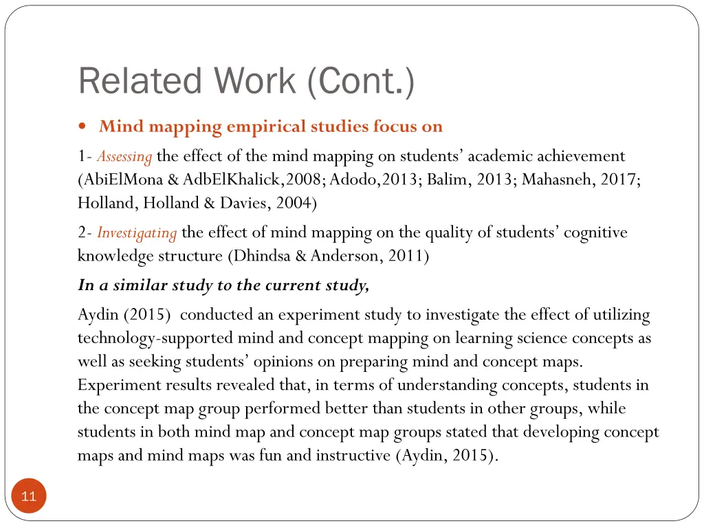 related work cont