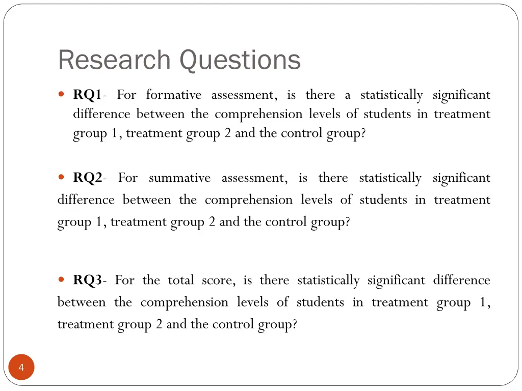 research questions
