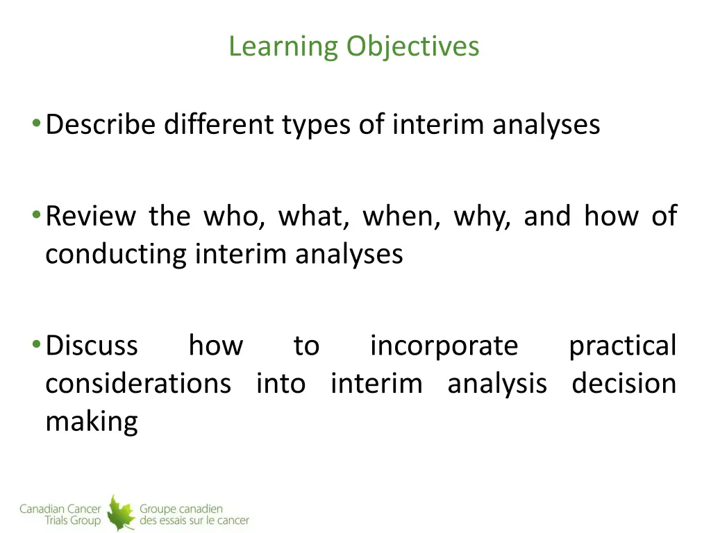 learning objectives