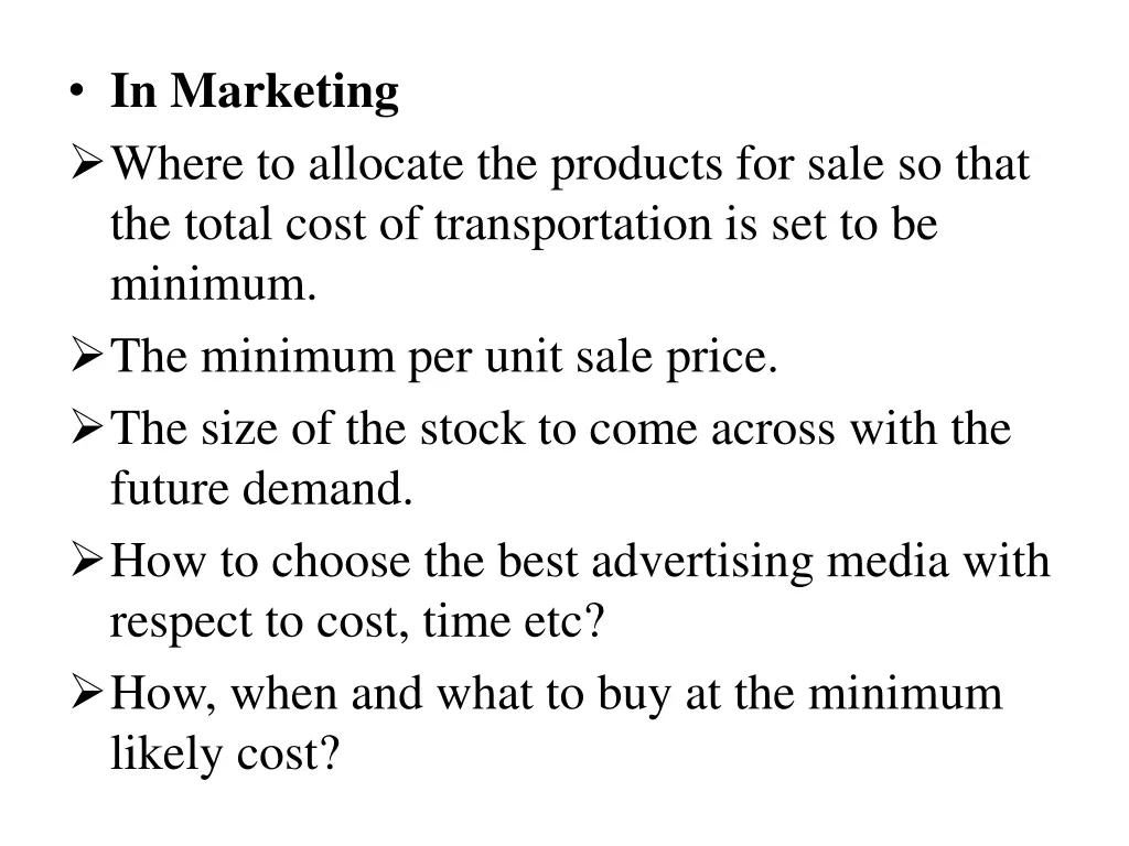 in marketing where to allocate the products