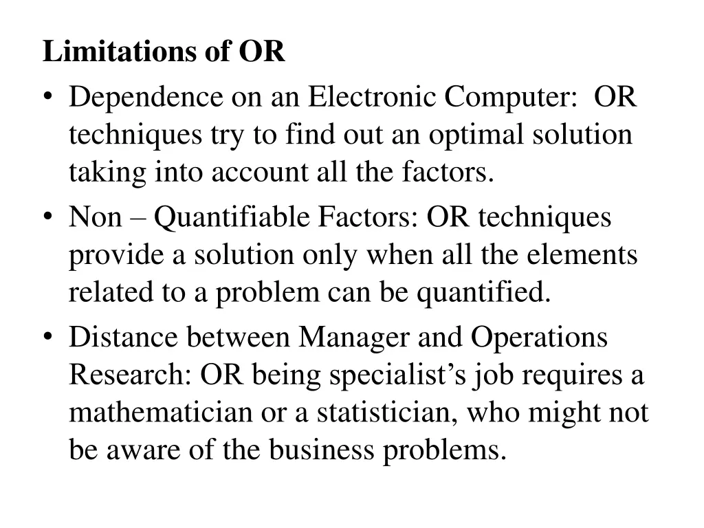 limitations of or dependence on an electronic