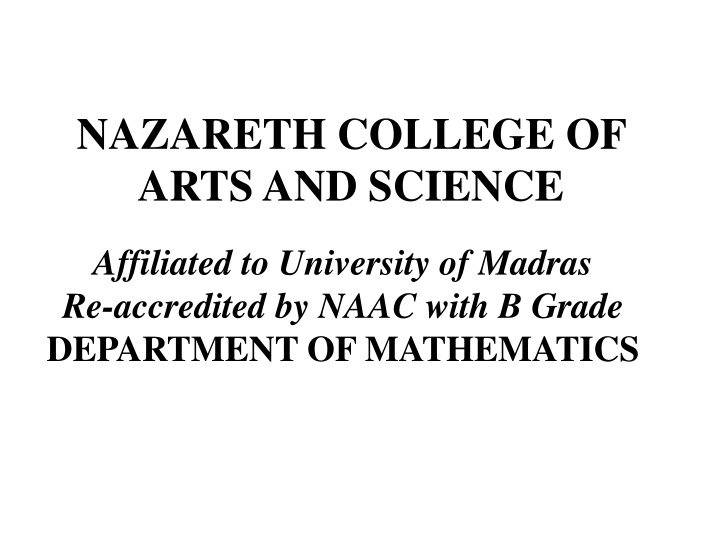 nazareth college of arts and science