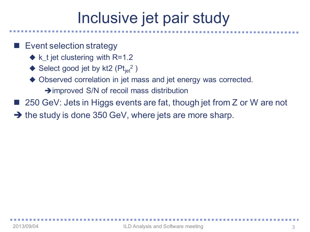 inclusive jet pair study