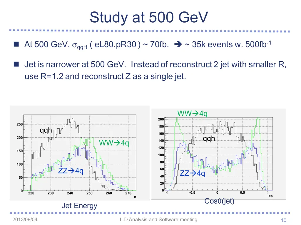 study at 500 gev