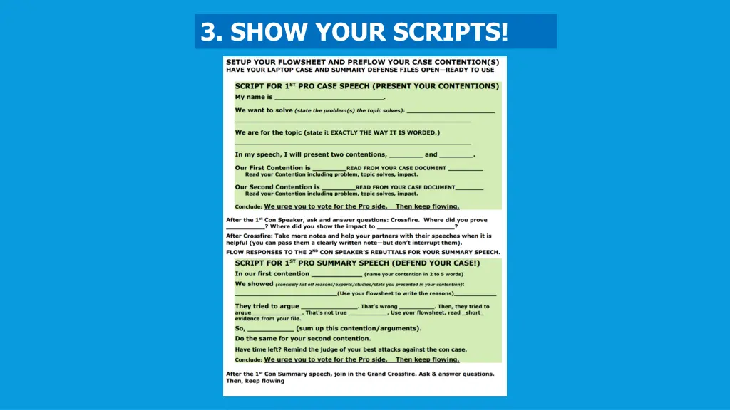 3 show your scripts