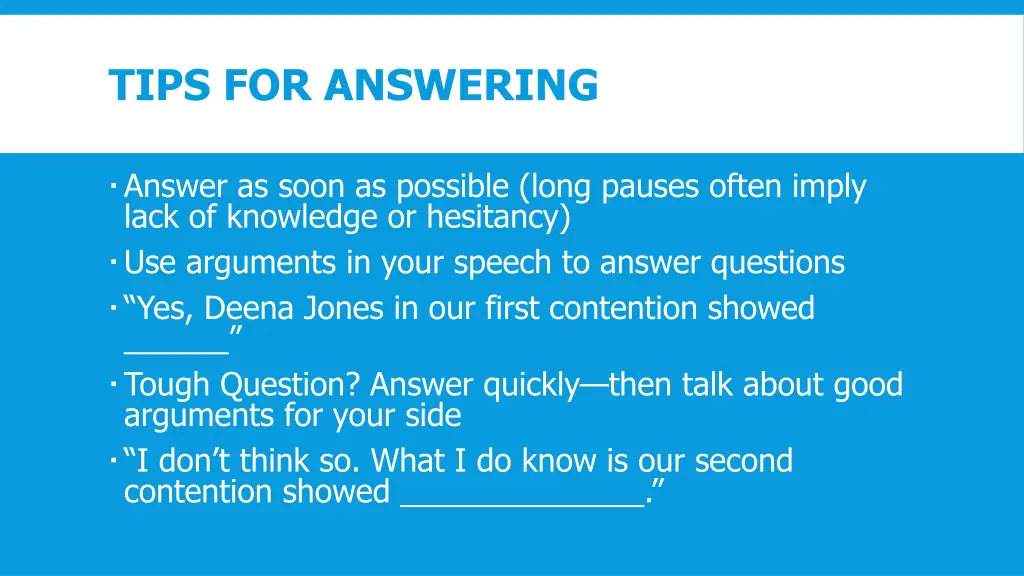 tips for answering