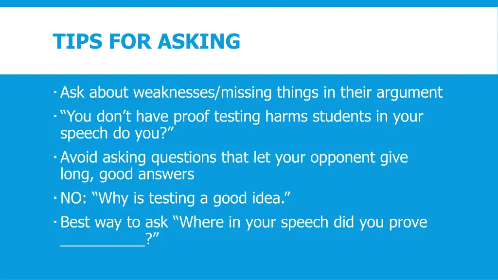 tips for asking
