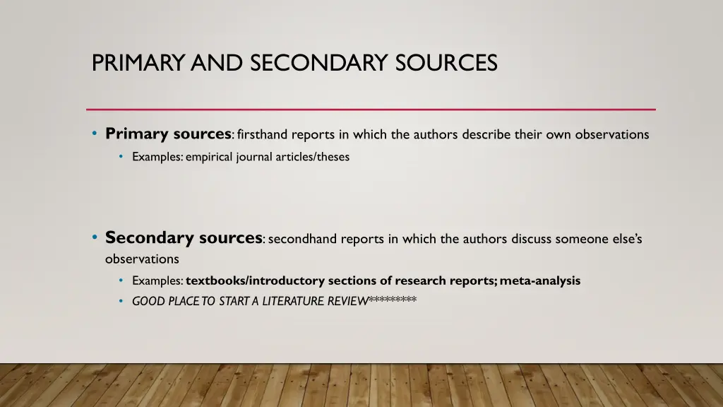 primary and secondary sources
