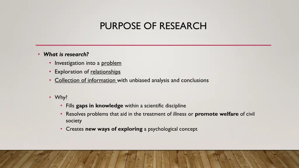 purpose of research
