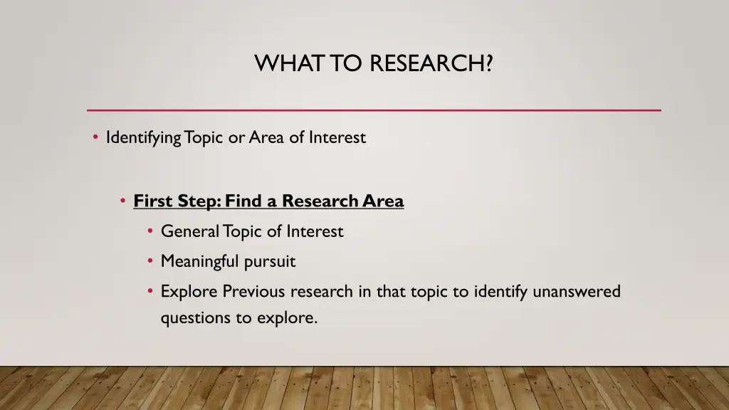 what to research