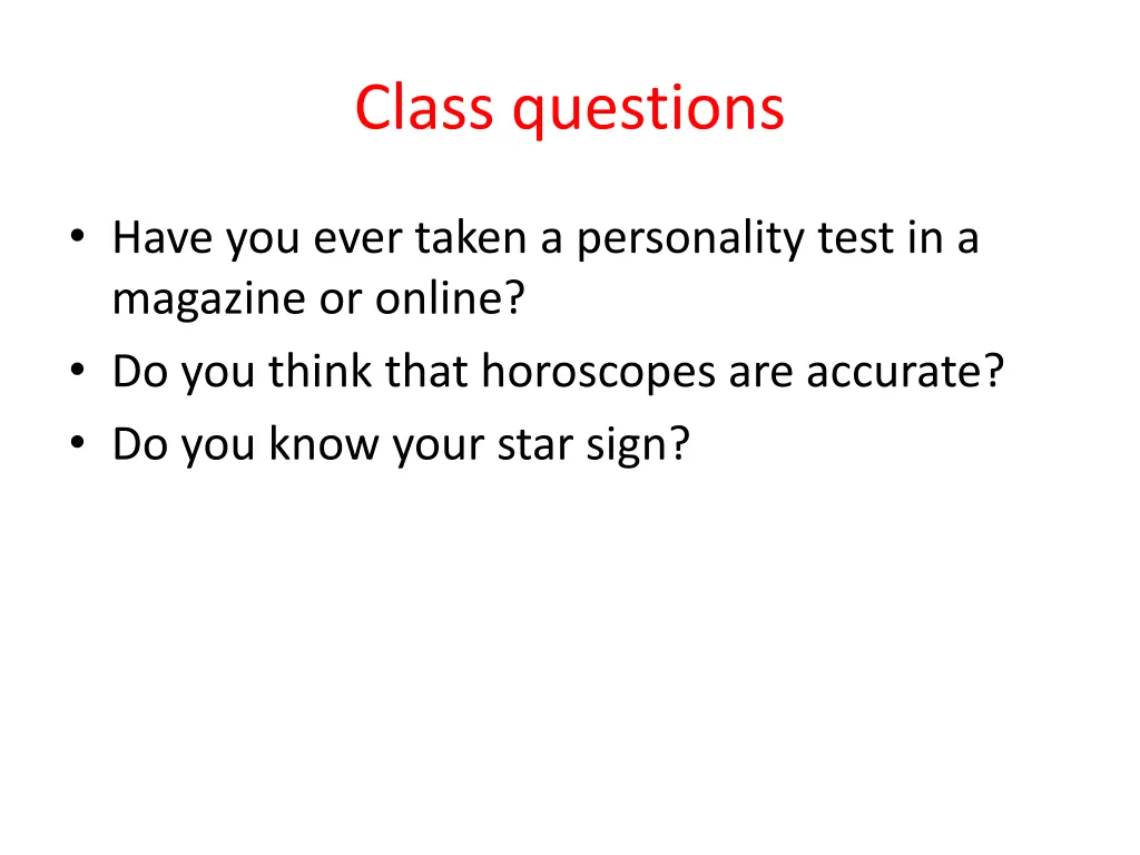class questions
