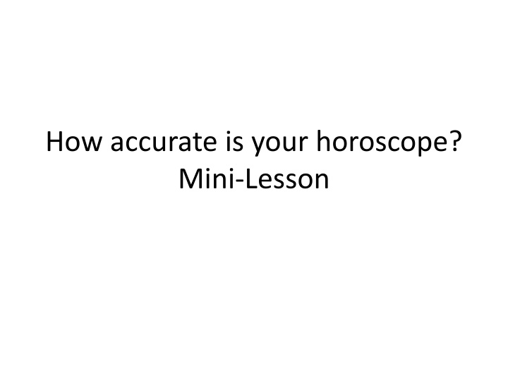 how accurate is your horoscope mini lesson