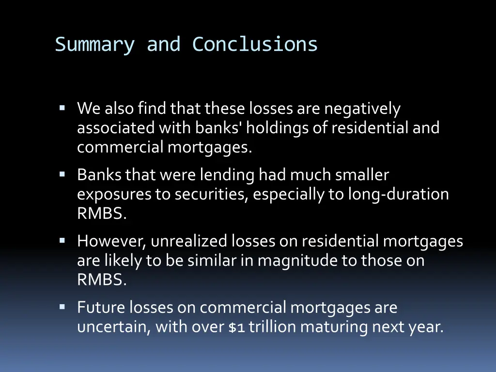 summary and conclusions 1