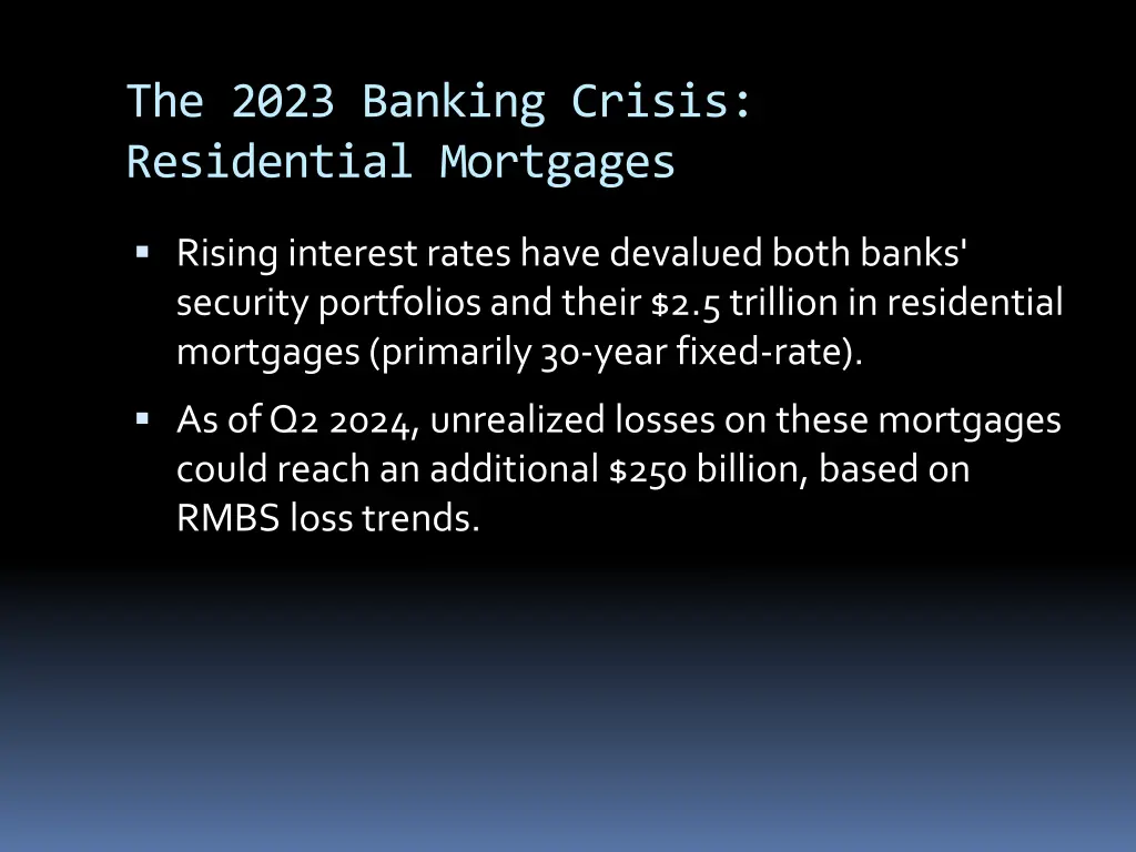 the 2023 banking crisis residential mortgages