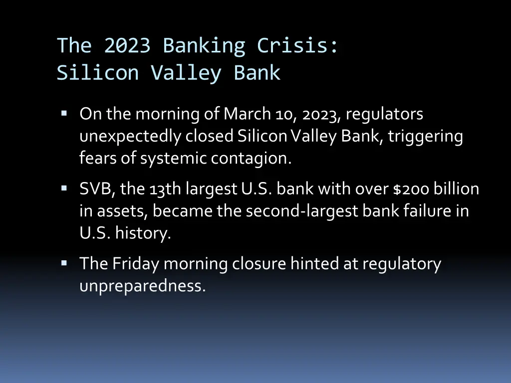 the 2023 banking crisis silicon valley bank
