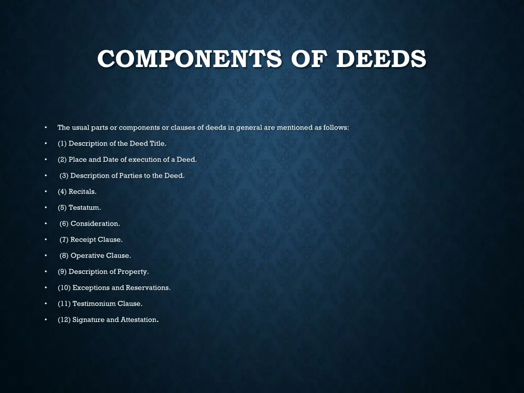 components of deeds
