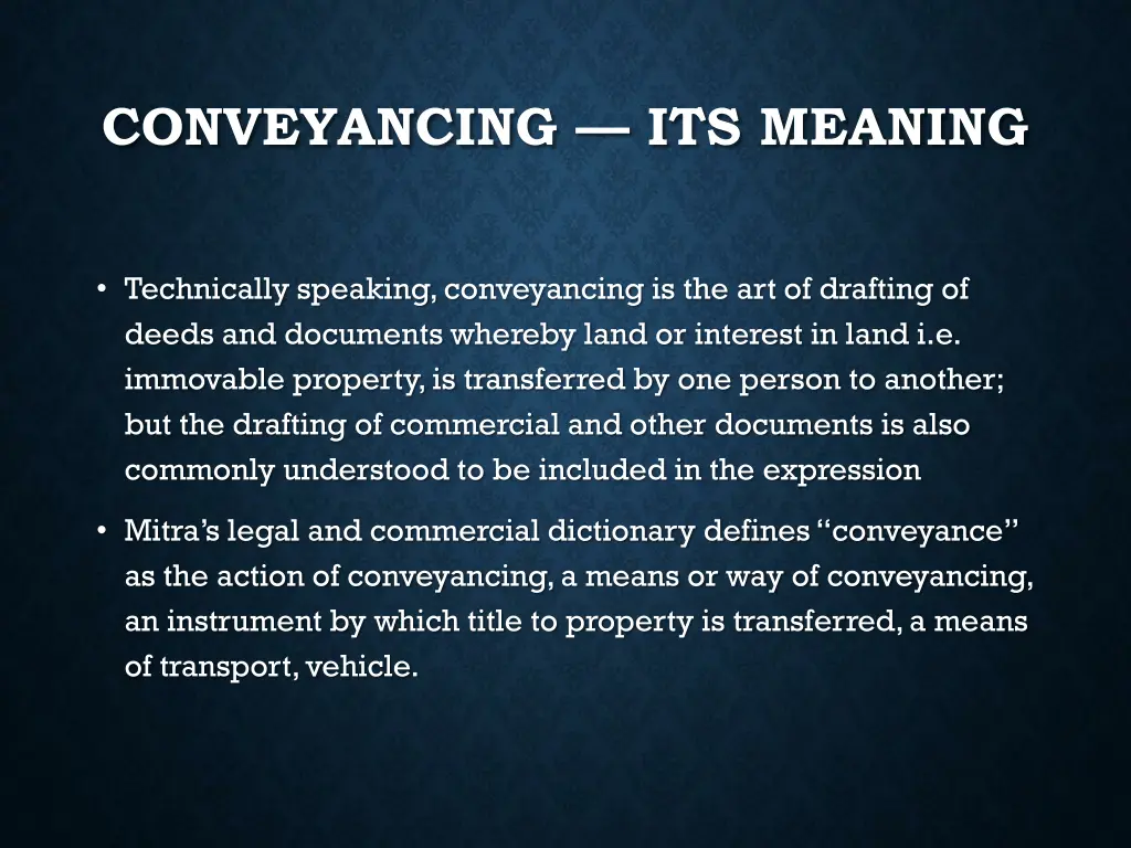 conveyancing its meaning