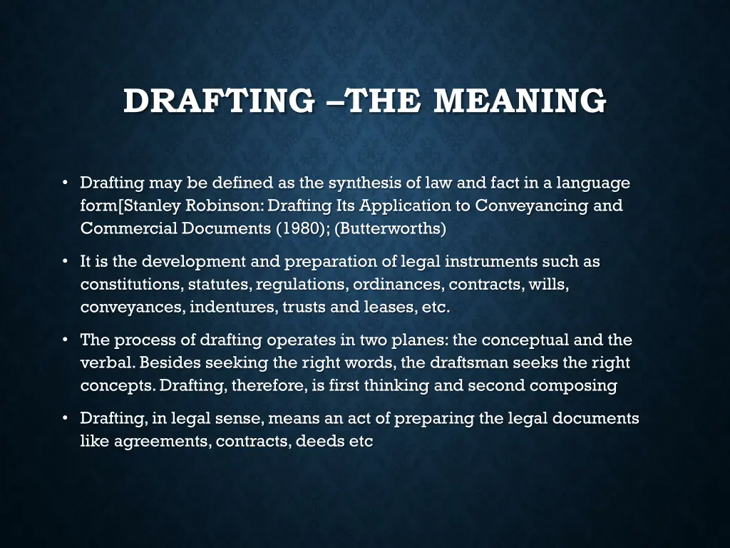 drafting the meaning