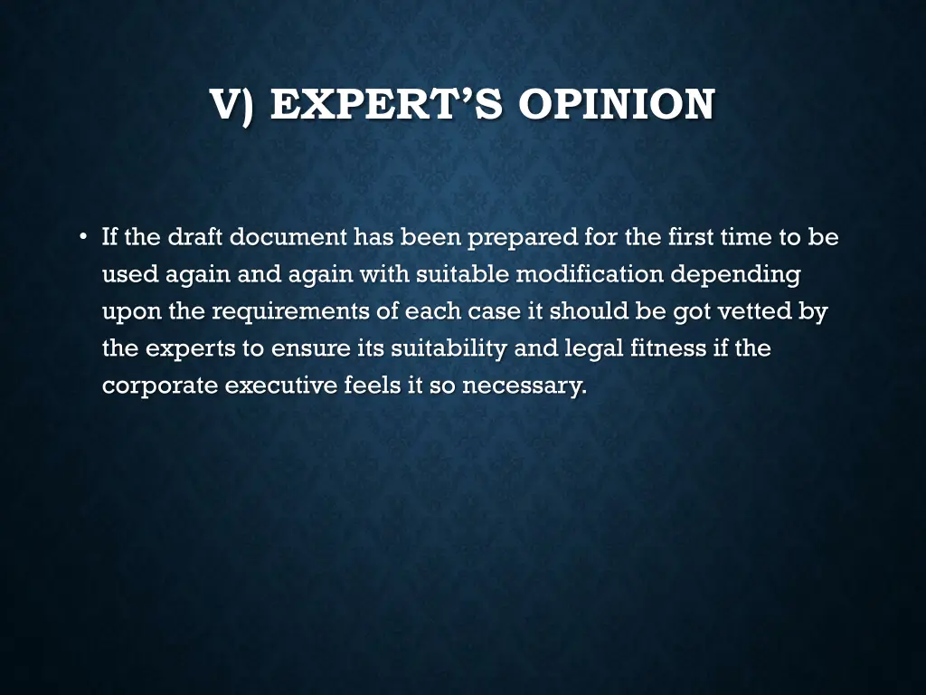 v expert s opinion