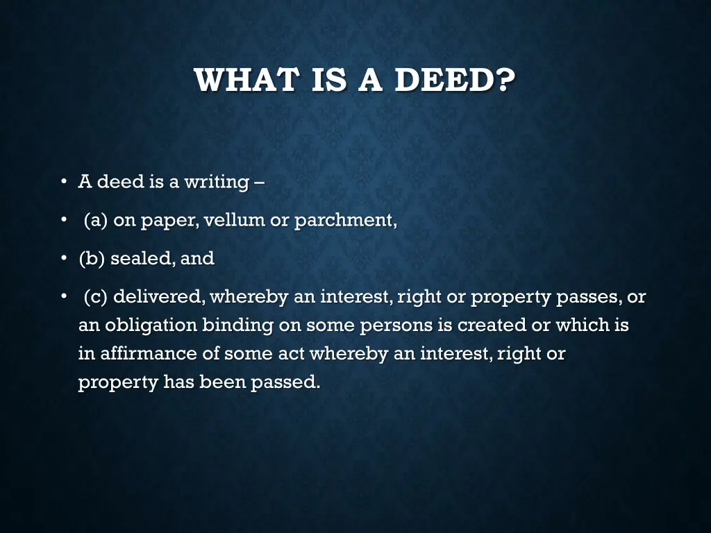 what is a deed