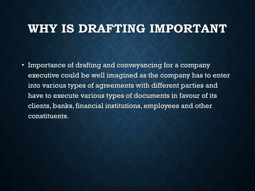 why is drafting important