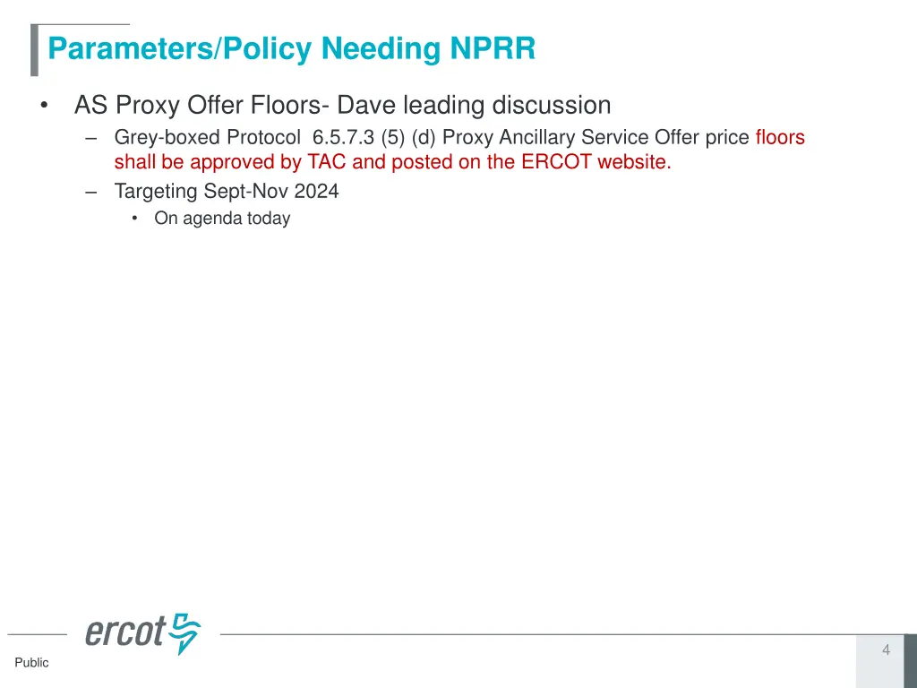 parameters policy needing nprr 1