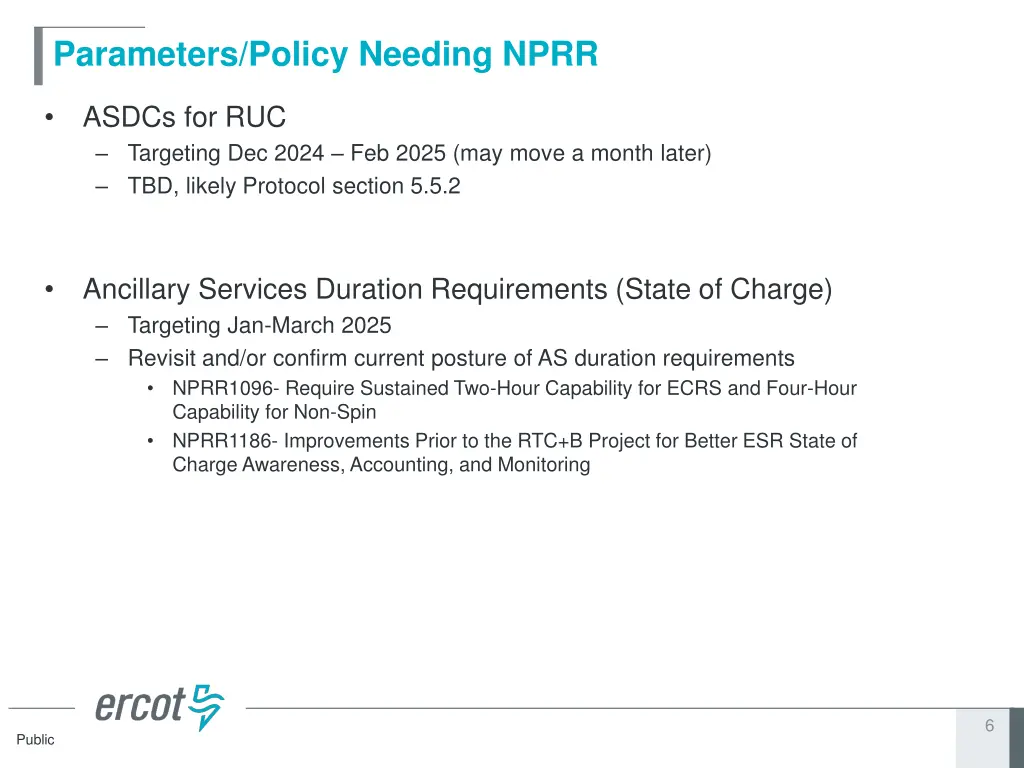parameters policy needing nprr 3