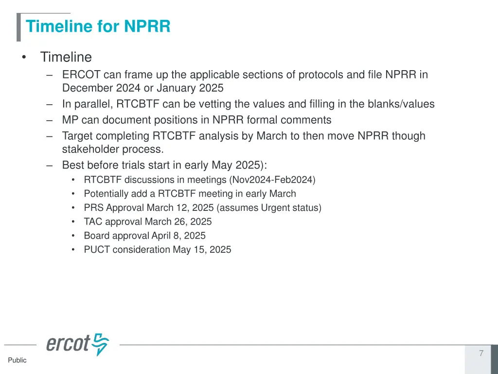timeline for nprr